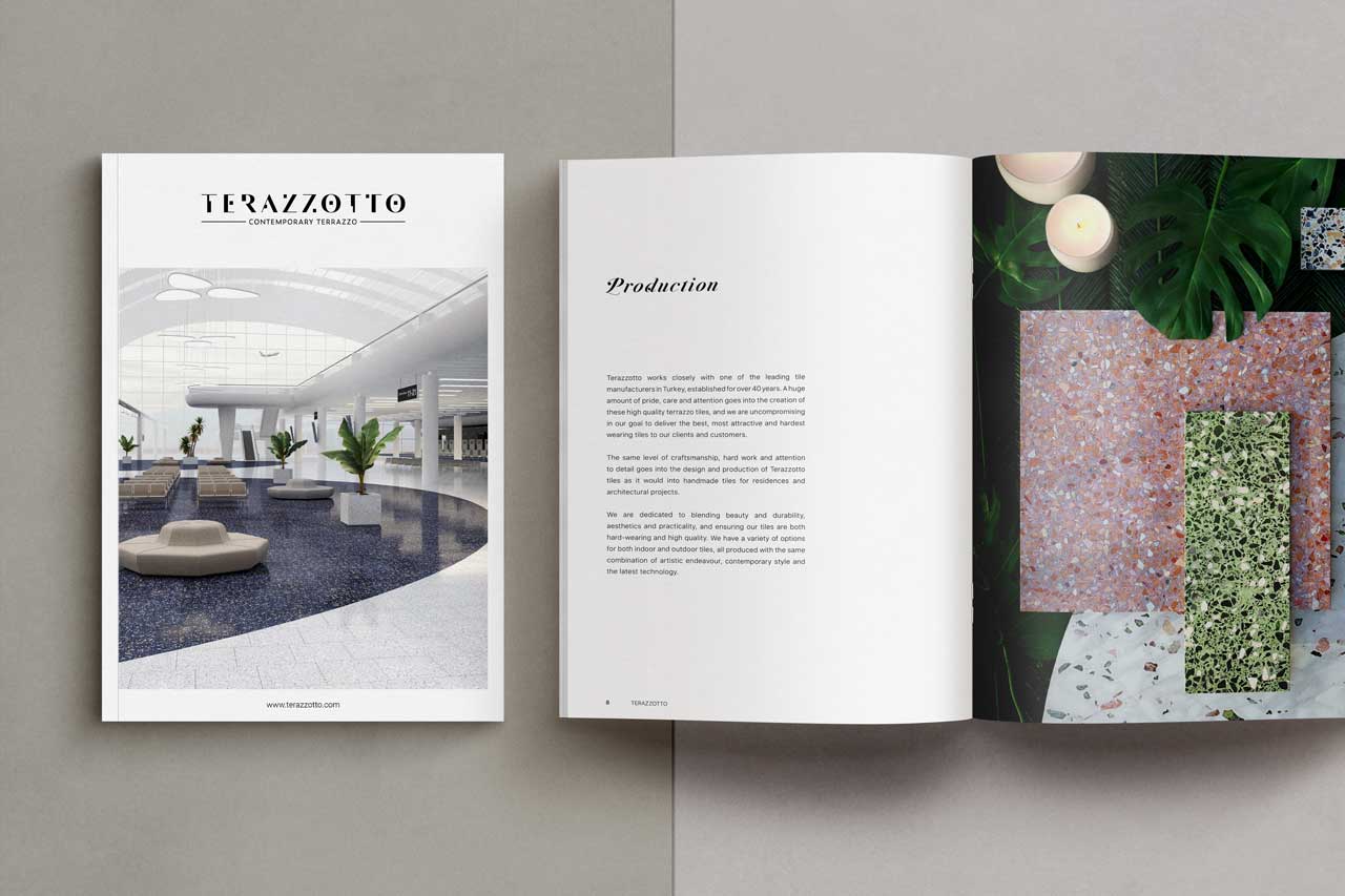 catalogue design for Terazzotto tiles