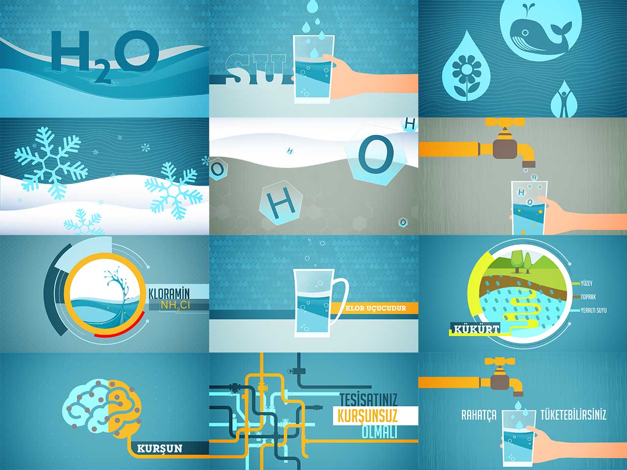 infographic styleframes about "water"