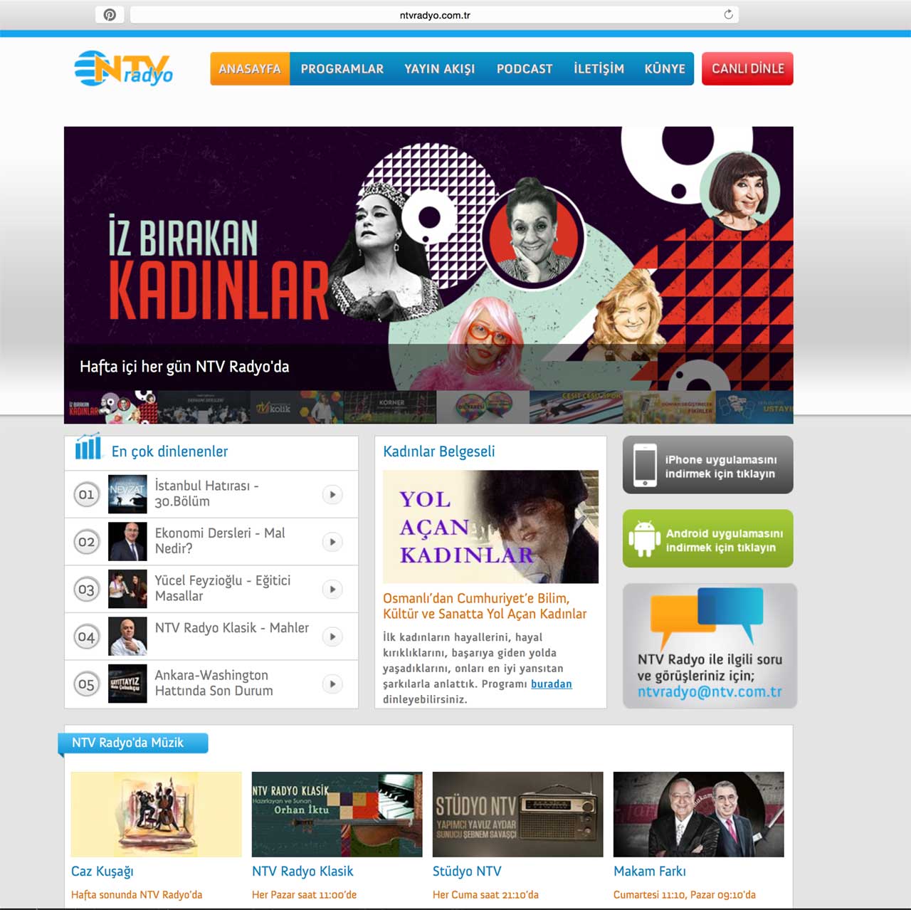 a view of a radio channel's website