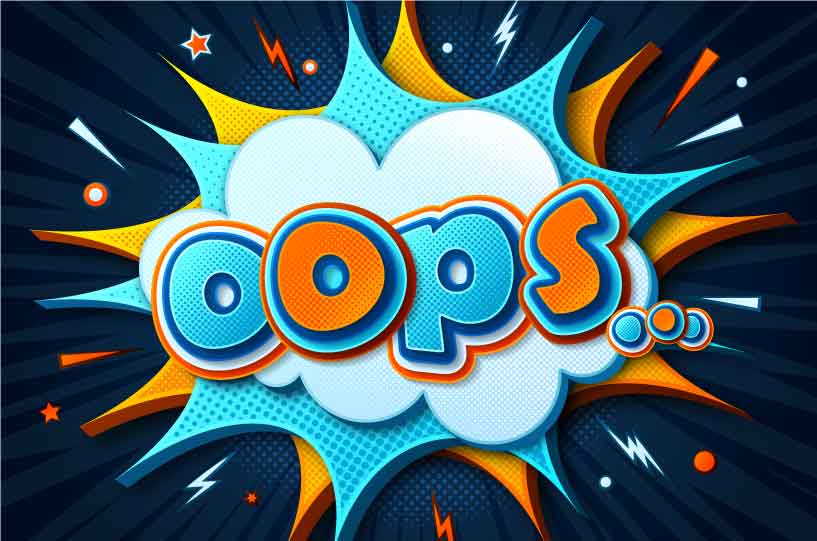 pop art style oops text